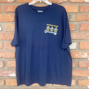 Gildan Suffolk Goats USN Men’s T-shirt Navy Blue Size XL United States Navy ⚓️